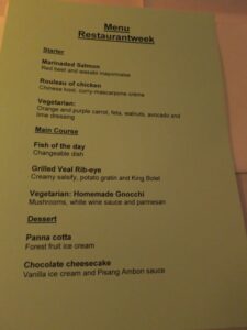 レストランPeper & Zoutのメニュー