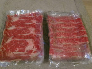 アムステルフェーン金曜マーケットの肉屋で買ったすき焼肉